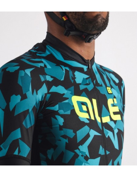 Maglia ciclismo ALE' GRAPHICS PRR STRADA nero-cyan 2019