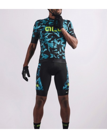 Maglia ciclismo ALE' GRAPHICS PRR STRADA nero-cyan 2019