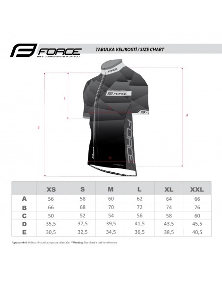 Maglia ciclismo FORCE T10 bianco-nero